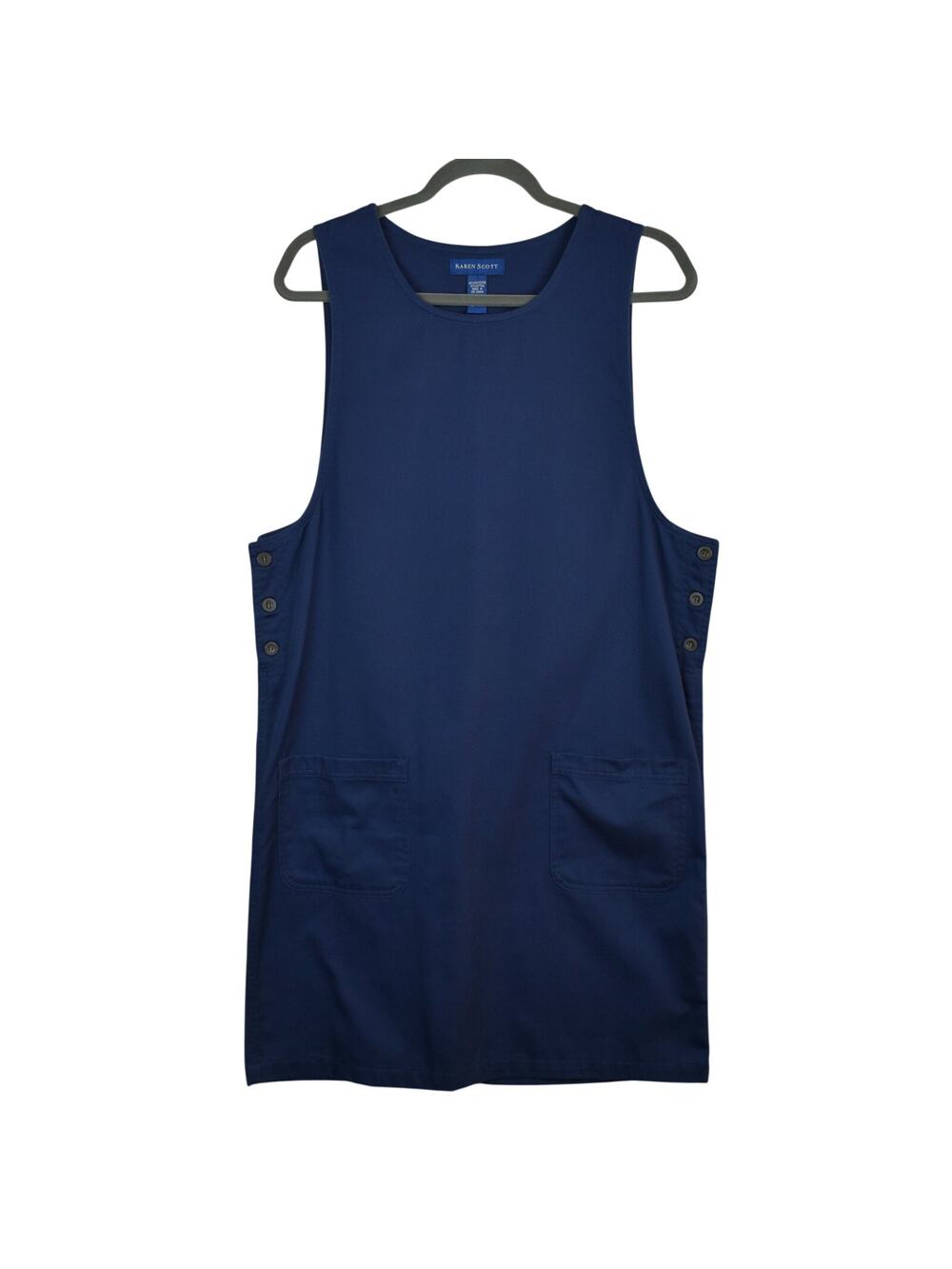 Vintage Navy Blue Pinafore Jumper Dress Women's Medium Preppy Academia 90s Retro